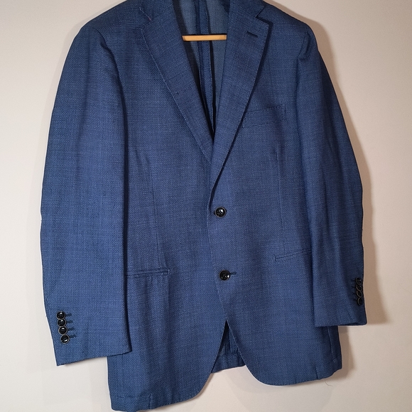 Luxury Eredi Pisano Sport Coat 50IT / 40US Blue Carlo Barbera Wool Jacket Italy